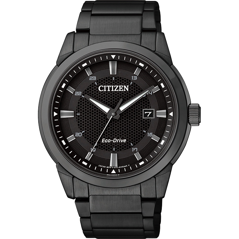CITIZEN 星辰 Eco-Drive 都會時尚光動能腕錶-黑/42mm BM7145-51E, , large