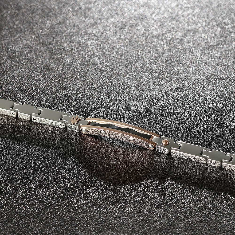 MASERATI 瑪莎拉蒂 Ceramic 陶瓷三叉戟不鏽鋼手鍊 禮物 JM423ATZ32, , large