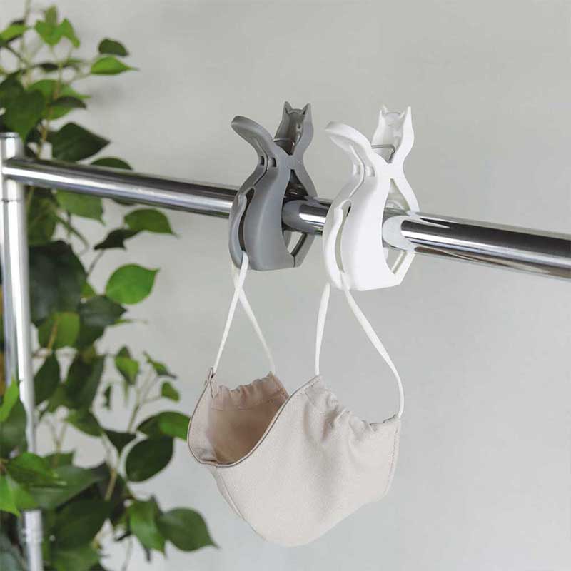 【CB JAPAN】Kogure 童趣系列曬衣夾6入組 灰白貓, , large