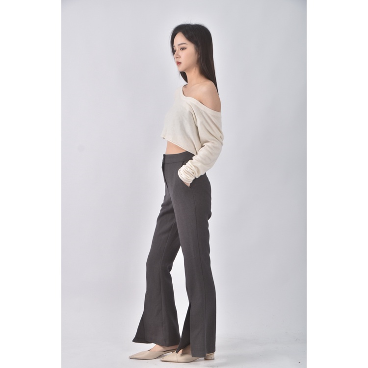 (S) ran 2高腰質感灰色長褲二手衣, , large