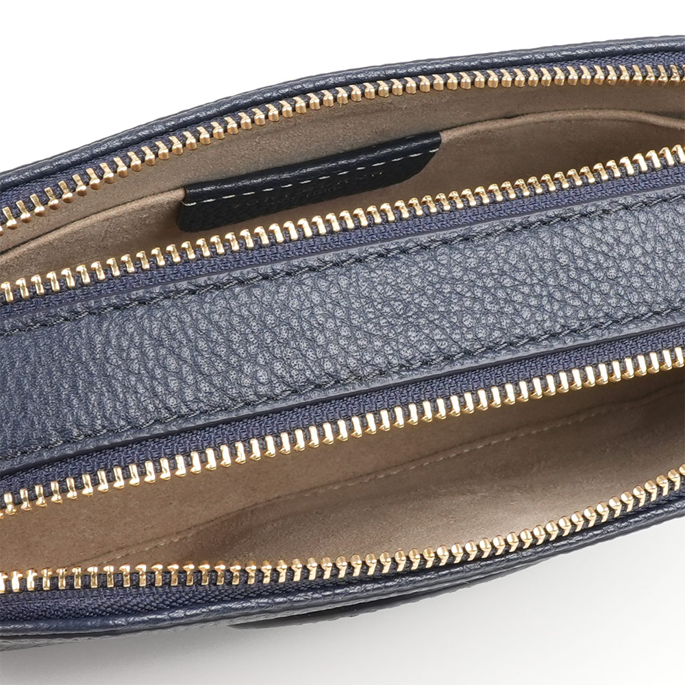 TORY BURCH Miller 荔枝紋雙拉鍊迷你相機包(海軍藍), , large