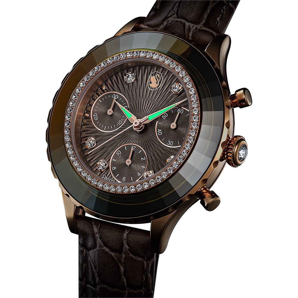 SWAROVSKI 施華洛世奇 Octea Chrono 水晶計時手錶 女錶-37mm(5671153), , large