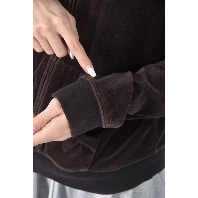 (S) net質感棉質連帽黑色外套二手衣, , large