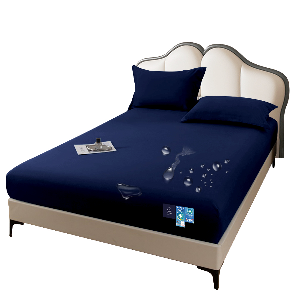 【Hilton 希爾頓】100%防水抗菌保潔床包-單人/二色任選(薄床包/床笠/床墊)(B0239-S), , large