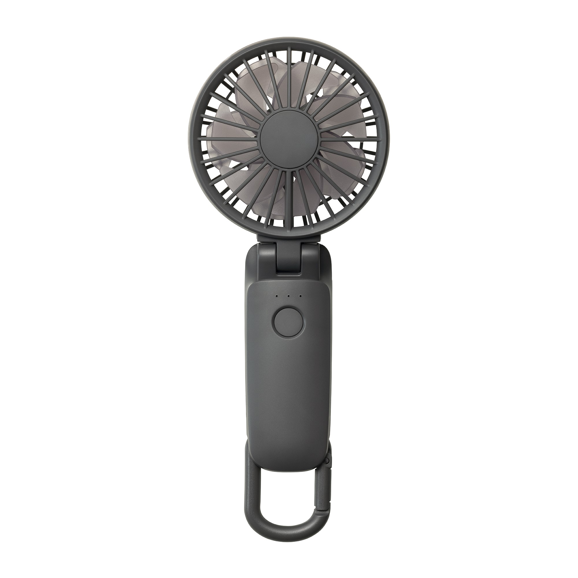 【Rhythm】日本勾掛式雙扇葉摺疊手提風扇3.2 - 迷霧黑, , large