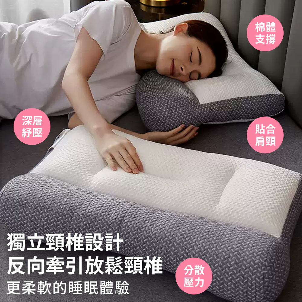 【Galatea 葛拉蒂】深度睡眠4D減壓牽引舒頸枕送涼感枕頭套, , large