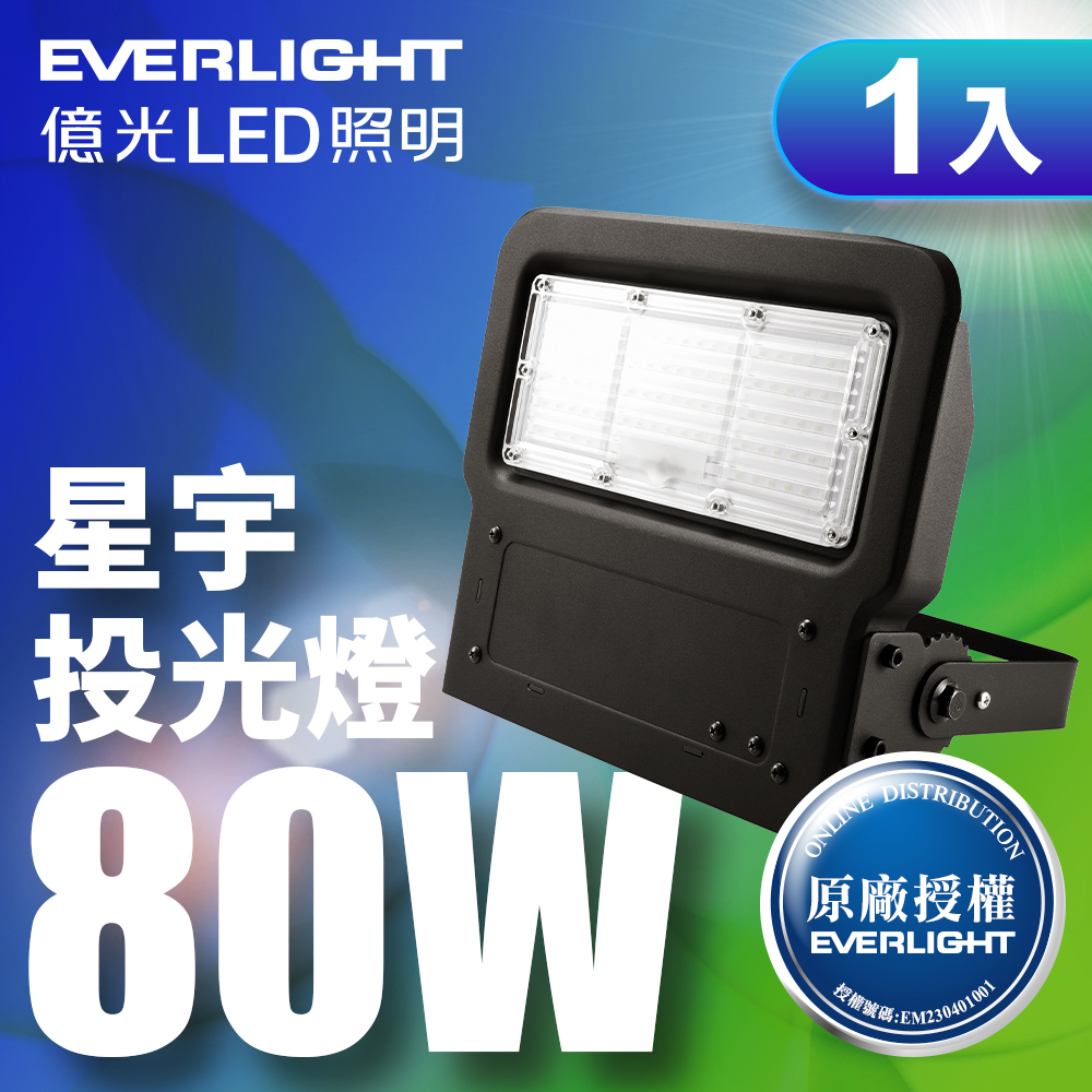 Everlight LED Xingyu 80W full voltage IP65 floodlight (white light), , large